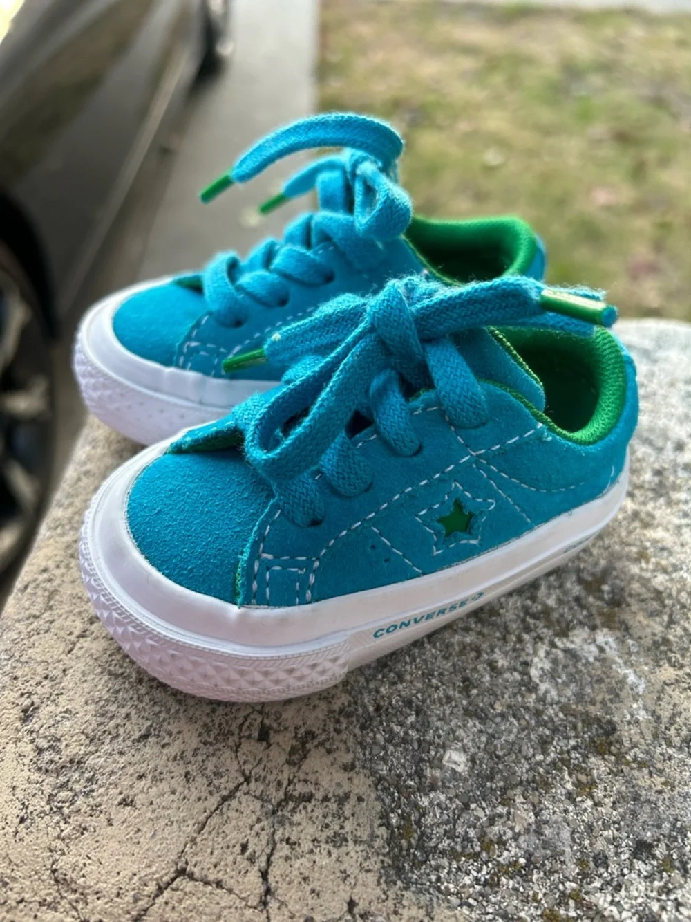 Converse Kids Teal and Green Low-Top Sneakers